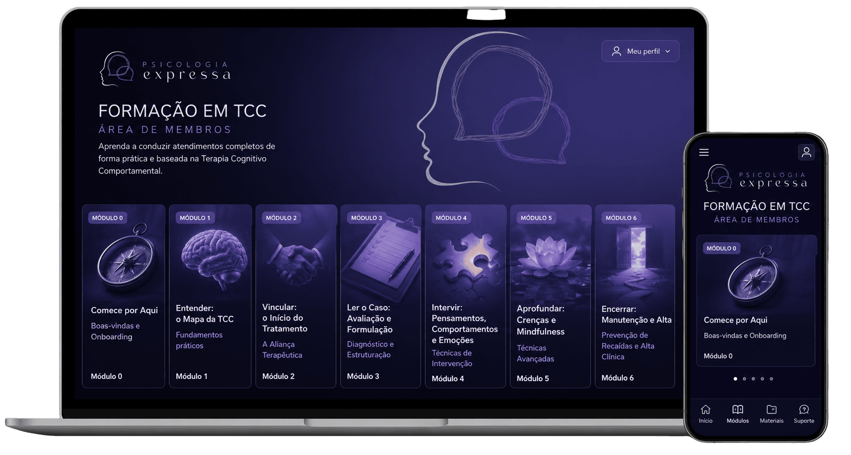 Mockup Área de Membros